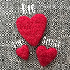 Big Felted Red Heart Pin Valentine's Day Heart Brooch Felt Heart Jewelry Wool Red Heart Pin Felt Pin Mothers Day Gift Idea image 7