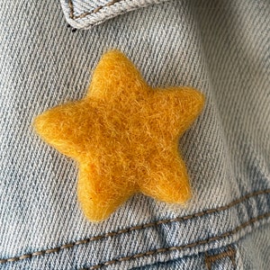 Big Golden Yellow Star Pin Felt Star Jewelry Wool Gold Star Pin Gift Idea image 5