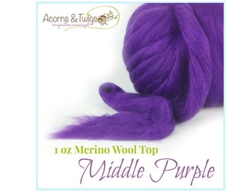 Wool For Dreadlock Extensions // Weaving Merino Sliver // 1 oz Purple Top Wool // Nuno Felting Fiber // SA30