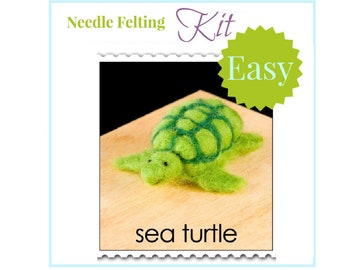 Needle Felting Kit // Sea Turtle Felting Kit // Animal Needle Felting // Beginner Animal Felting Kit // WoolPets // Wool Craft