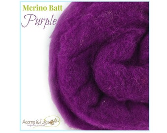 Batting For Felting, 1 lbs Purple Batt for Spinning, 27 mic Merino by the pound, Bulk Batt, New Zealand Merino Wool Batt, Bulk Fleece Wool