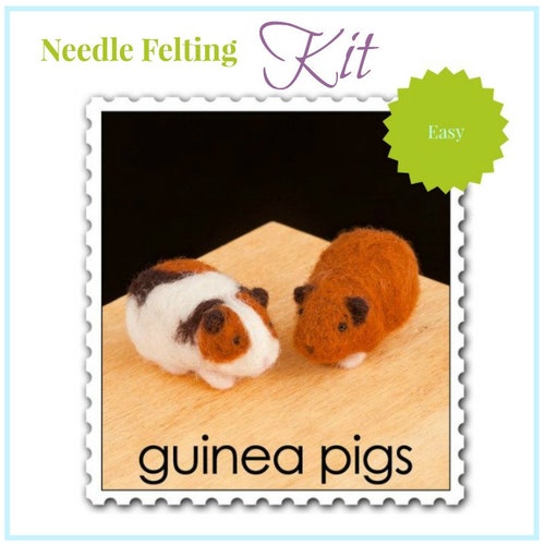 Needle Felting Kit // Easy Guinea Pigs //animal Needle Felting Etsy