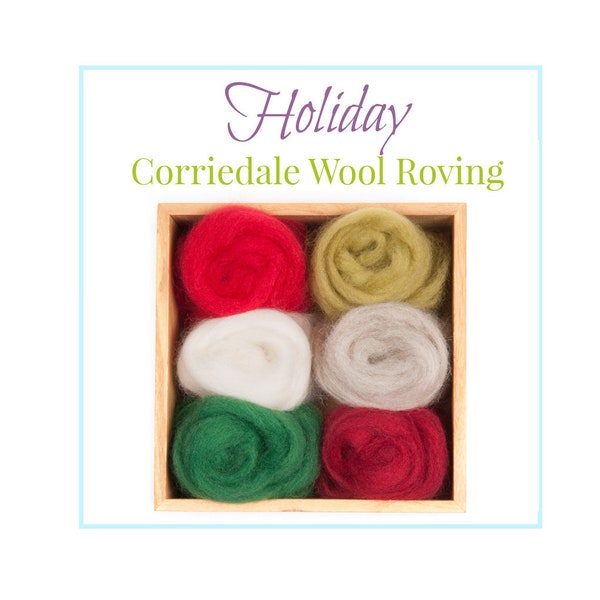 Corriedale Needle Felting Wool // Holiday Roving Felt // Landscape Needle Felting // Beginner Felting Wool Kit // WoolPets // Wool Craft