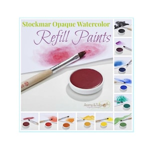 Stockmar REFILL Individual Watercolor Paint Cups, Waldorf Homeschool Art Supplies, Opaque White, Removable Metal Palette