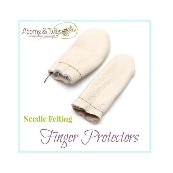 Leather Finger Glove for Felting, Finger Cots, Finger Protection, Needle Felting Protectors, Felting for Children, Felting for Beginners