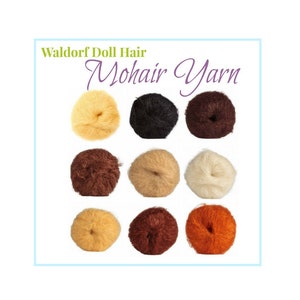Waldorf Doll Hair / Mohair Yarn / Wild long Doll Hair / Wool Hair / Brushable / Extra Long Fibers / Crochet Wig Cap Yarn