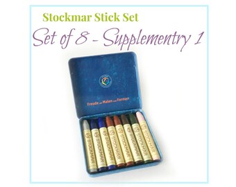 Stockmar Wax Crayon Sticks - Supplementary Assortment 1, Drawing Supplies, Beeswax Sticks, Beeswax Crayons, Waldorf Supplies