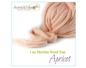Waldorf Doll Light Skin (Pinkish) // Needle Felting Wool // 1 oz Apricot Skin Wool // Pink/Nude Color Wet Felting Roving // SA09
