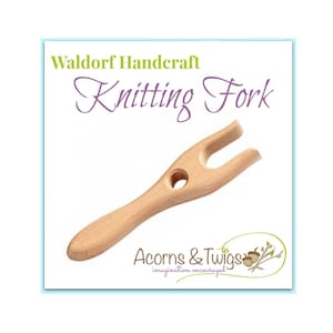 Knitting Fork, Children's Knitting Tool, Waldorf Handwork Supply, Wooden Lucet, Lucet Cord Making Tool, image 1