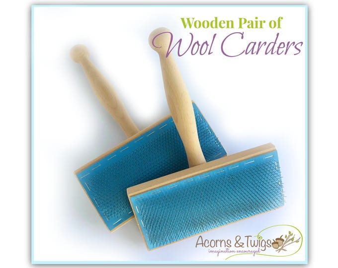 Hand Carders, Pair of Wool Carders for Carding Wool, Blending Fibers Tool for Spinning or