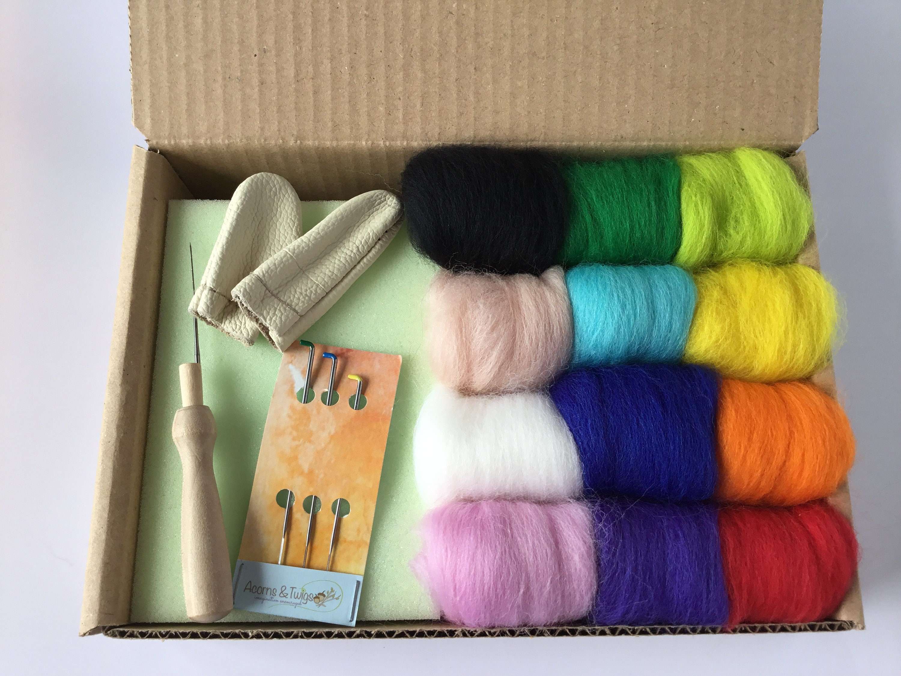 Needle Felting Starter Kit Tools and 2 Oz Merino Wool Roving Etsy