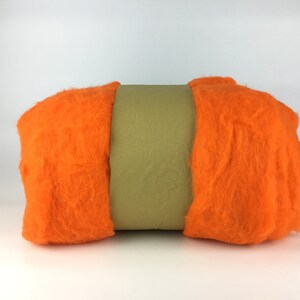 Bright Orange Carded Wool Batting, 1 oz Batts for Spinning, Felting Wool Batting, DIY Roving, Spinning Batting, Spinning Batt, Wool Batting image 3