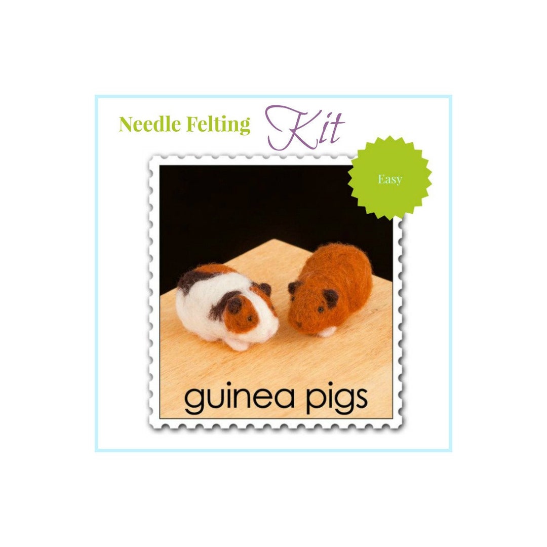 Needle Felting Kit // Easy Guinea Pigs //animal Needle Felting Etsy