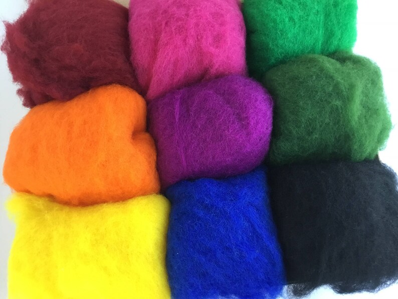Needle Felting Starter Kit Wool Batt Dark Merino Set 9 Etsy