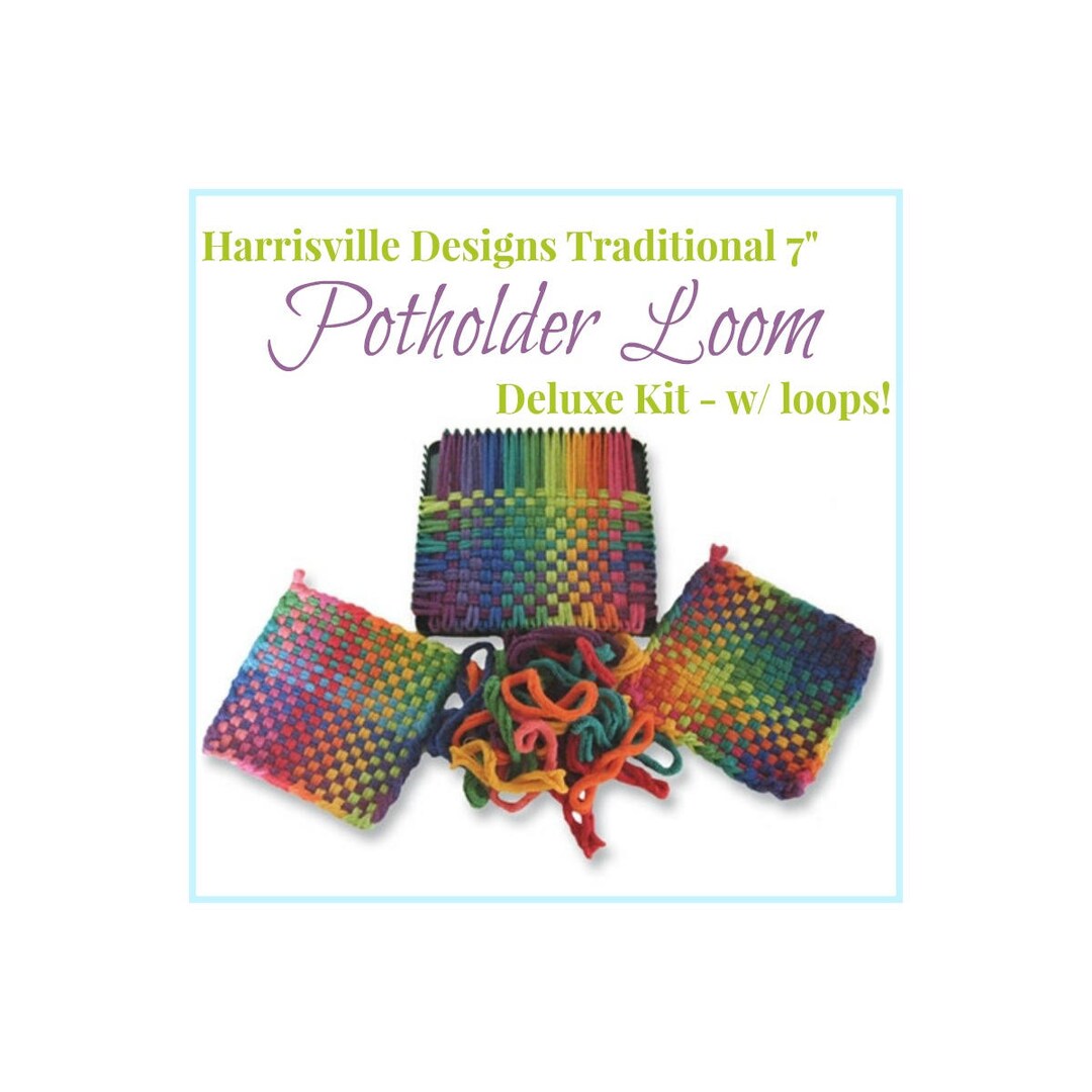 Harrisville Designs Potholder 7 Traditional Size Potholder Loom Kit with  Cotton Loops Make 2 Potholders, Weaving Crafts for Kids & Adults-Multi