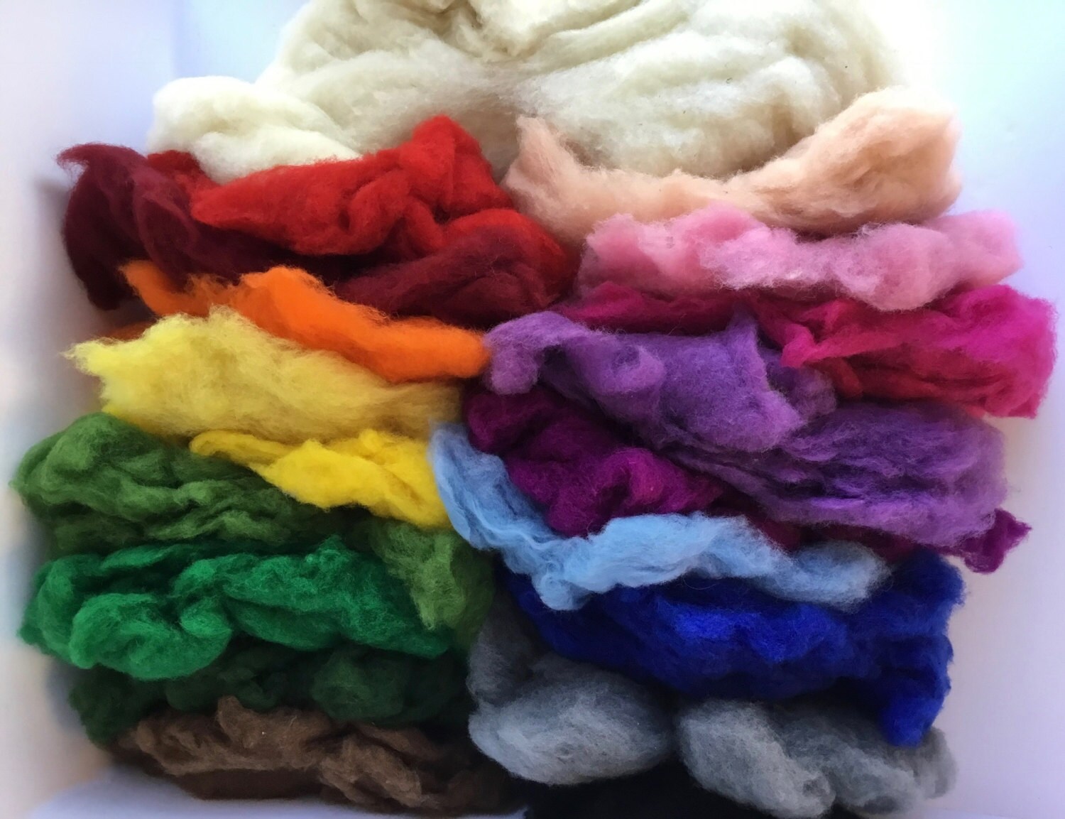 Carded Wool for Felting Large Wool Batt Complete Set 18 Etsy