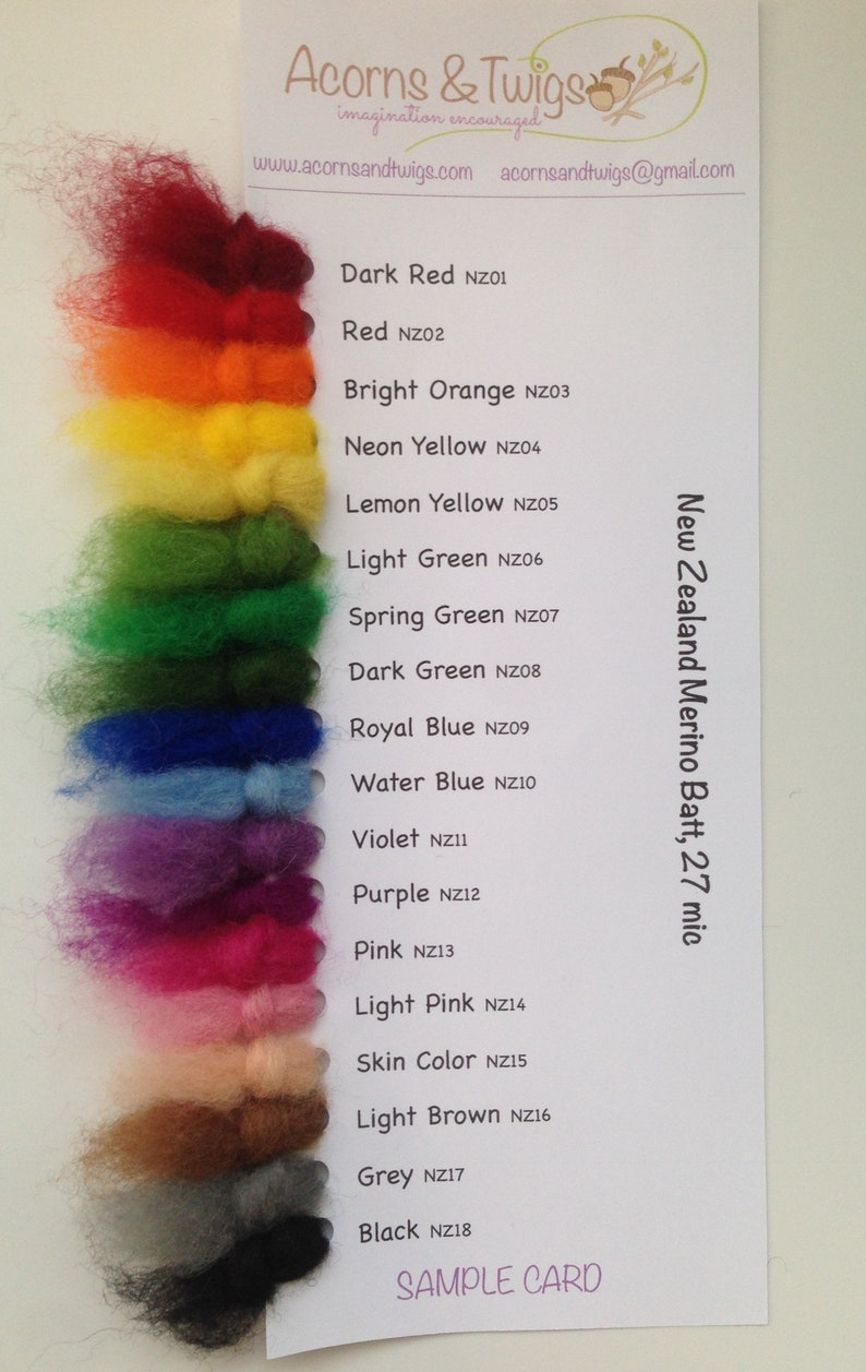 Needle Felting Wool Batt 18 colors of Merino Felting Wool & Etsy