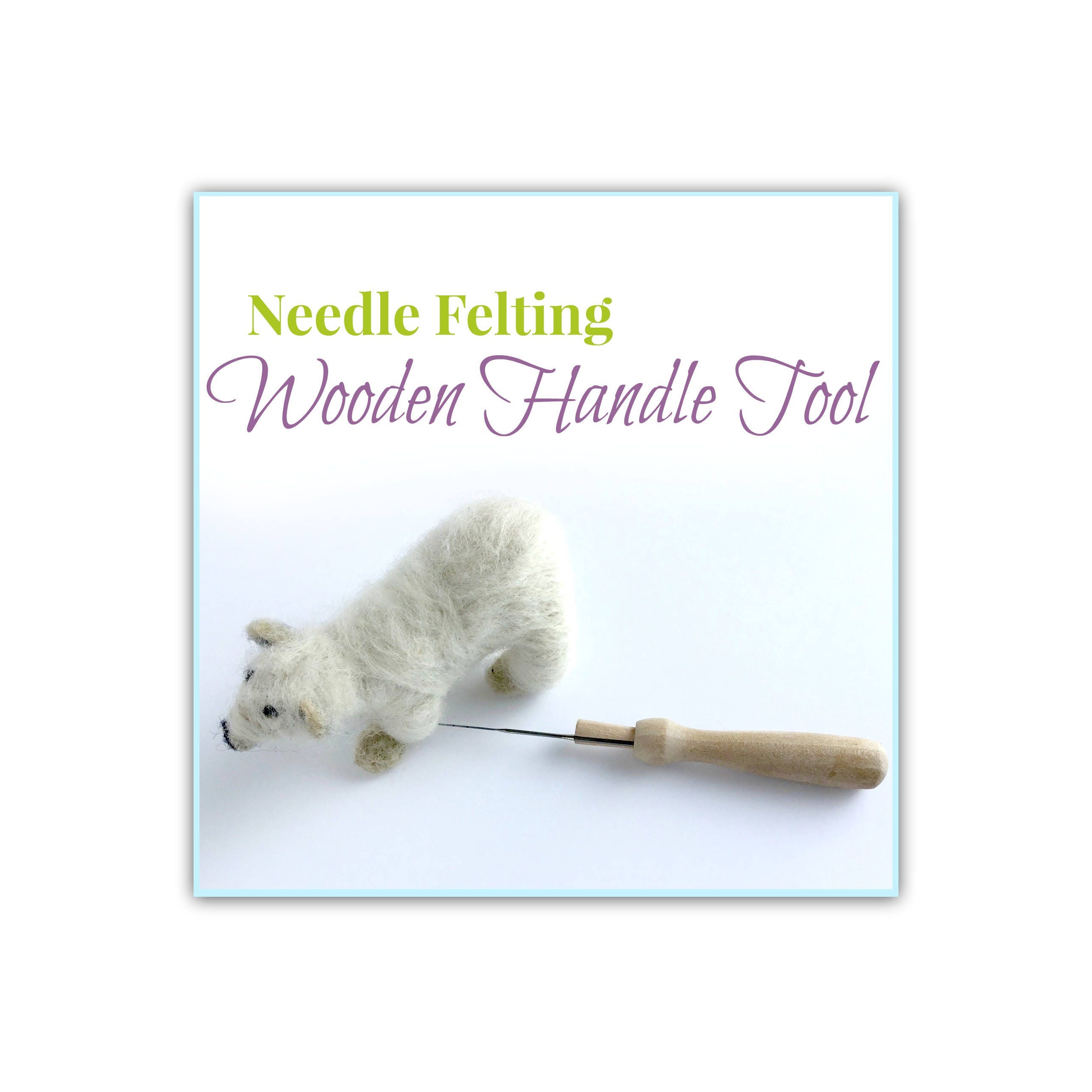 Set Of 7 Pcs Felting Needles With Wooden Handle Wool Felt Tool Felting  Starter Kit