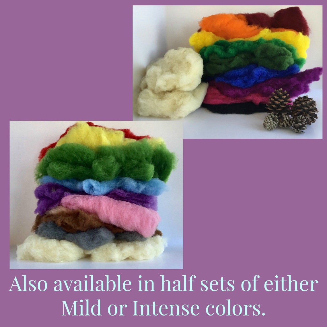 Carded Wool for Felting Large Wool Batt Complete Set 18 Etsy