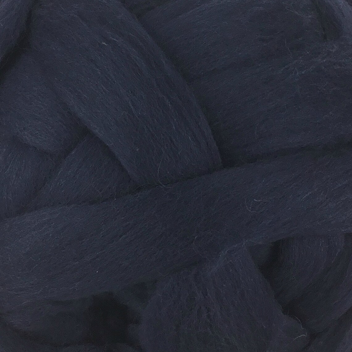 Thick Yarn 1 Lb Navy Blue Merino Wool Top Bulk Discount on Etsy
