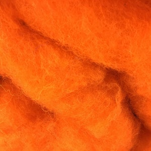 Bright Orange Carded Wool Batting, 1 oz Batts for Spinning, Felting Wool Batting, DIY Roving, Spinning Batting, Spinning Batt, Wool Batting image 5