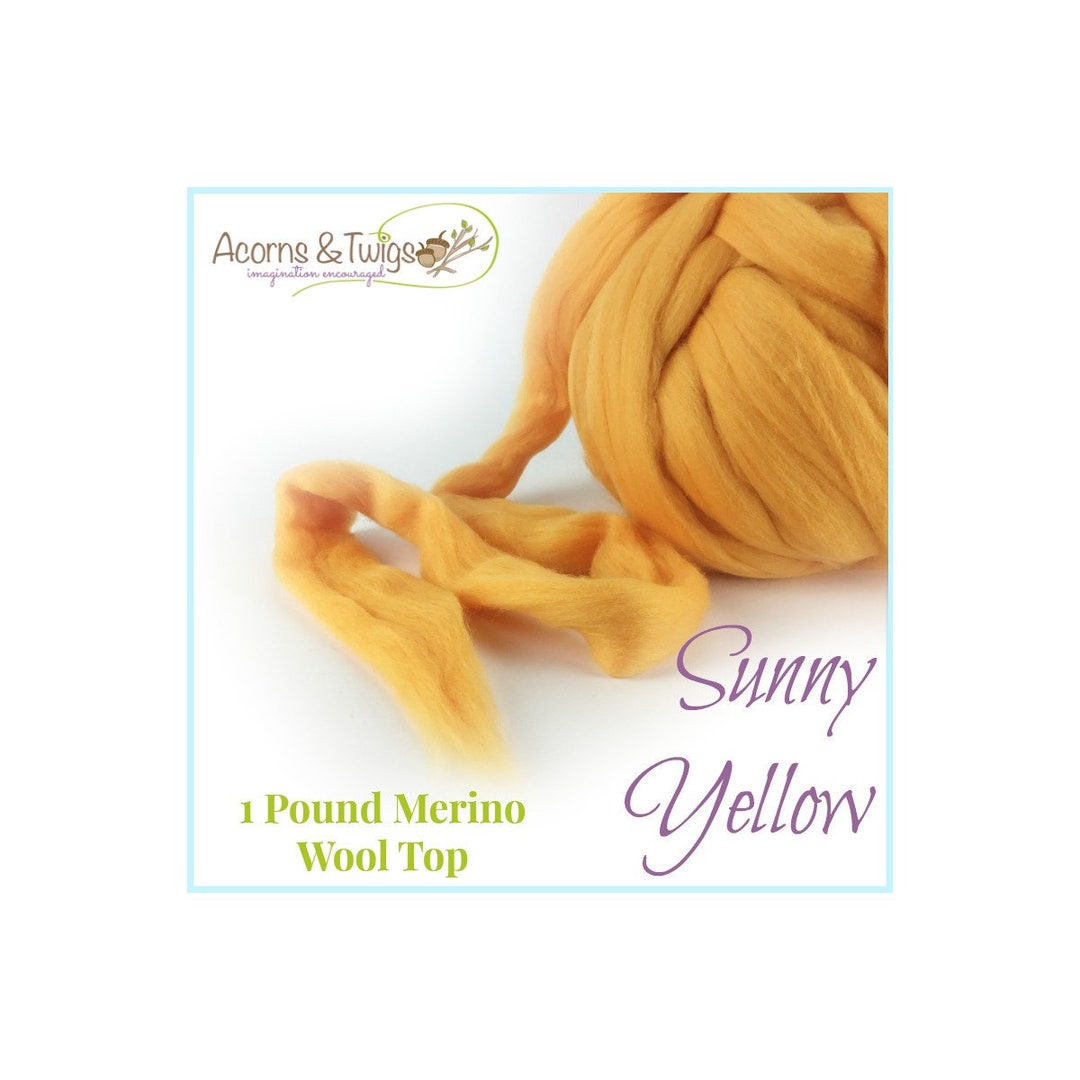 Merino Wool Roving Bulk Discount 1 Lb Sunny Yellow Wool Top Etsy
