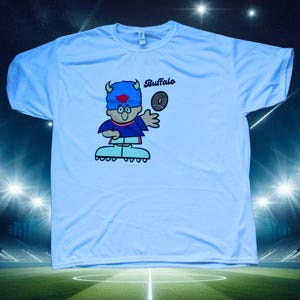 T-shirt dessin animé des fans des Bills de Buffalo - Vêtements de football personnalisés inspirés de la NFL