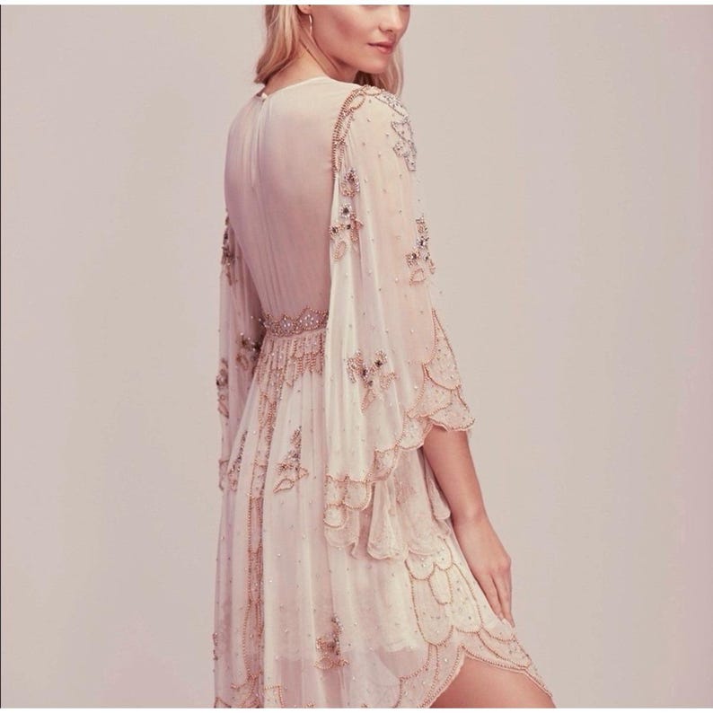 Free People LIMITED EDITION Hand Beaded Dress Size Small – 1 of 150 | Rare Boho image 14