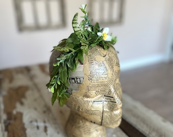 St Patrick's Green leaf crown, fairy crown, greenery headband, green woodland crown, forest fairy headpiece, fern halo, St Paddy's headband