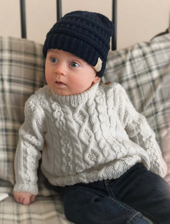 Grønne bønner temperament patron Baby Knit Pullover Irish Fisherman Sweater Baby Shower Gift - Etsy