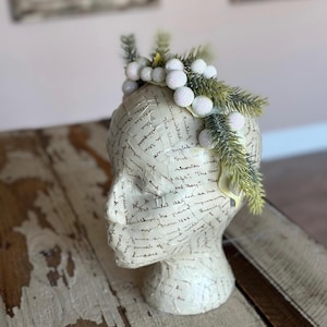 Woodland White winter berry crown, christmas crown, glitter berry holiday crown, pine forest Christmas crown, Victorian Christmas fascinator