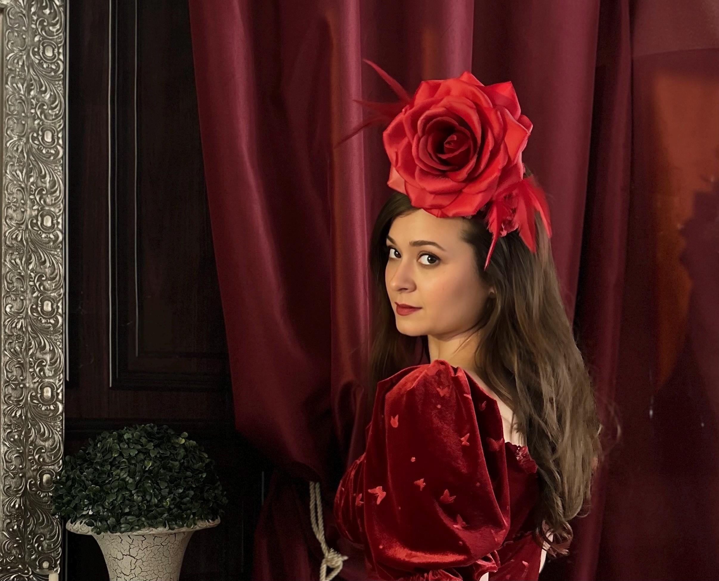 Red Fascinator - Etsy