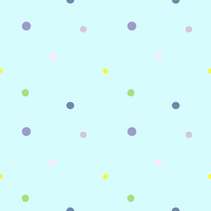 Könnte beinhalten: Ein nahtloses Muster mit gleichmäßig verteilten, farbenfrohen Punkten auf hellblauem Hintergrund. Die Punkte sind in Lila-, Rosa-, Grün- und Gelbtönen gehalten und erzeugen ein verspieltes und fröhliches Design.