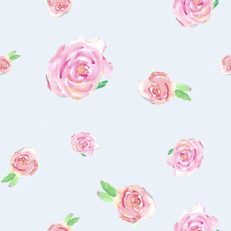 Blush Garden Soft Scatter Pink Roses Watercolor Seamless Pattern - Soft ...