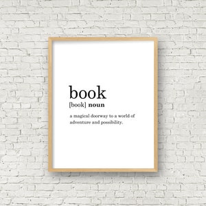 Book Definition Print // Printable Wall Art // Digital Instant | Etsy UK