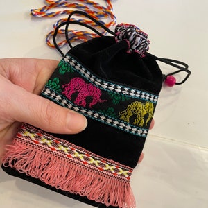 Black Pouch Necklace Travel Medicine Bag