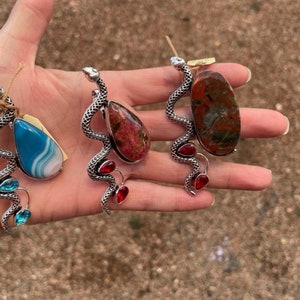 Snake on Stone Pendant
