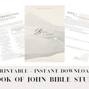 John Bible Study Printable | Bible Study Workbook | Gospel of John Bible Journal | Christian Bible Study Guide |Digital Scripture Devotional