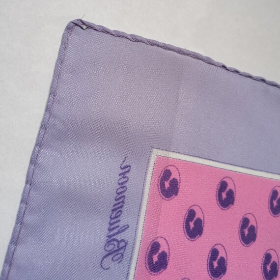 Foulard En Soie 100% Vintage - Motif Géométrique Multicolore - Occasion En Bon État Général