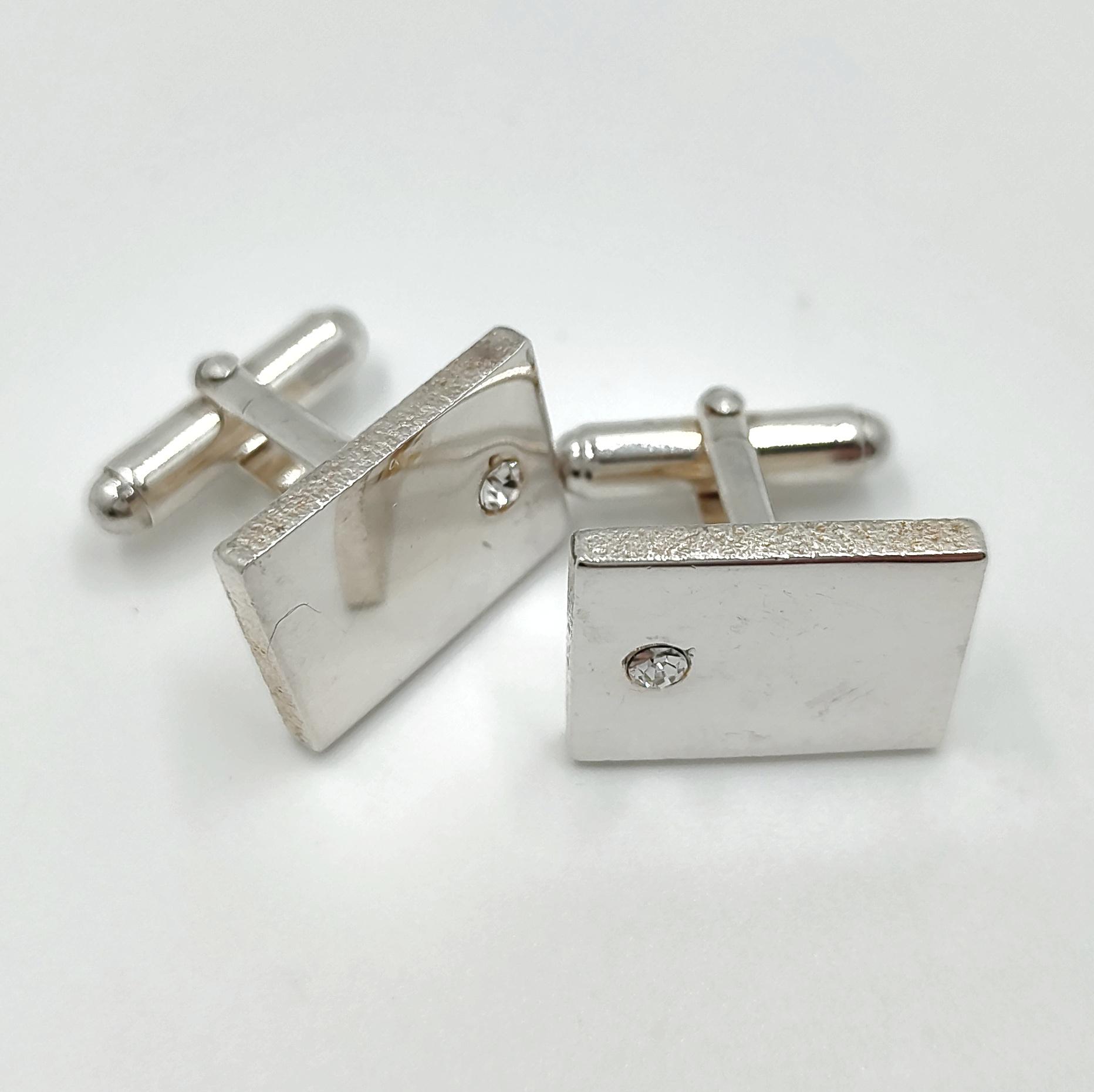 Boutons De Manchette (Gemelli) Vintage Dorés - Forme Torpille Avec Gemmes Vertes, Pour Mariage Ou Cérémonie