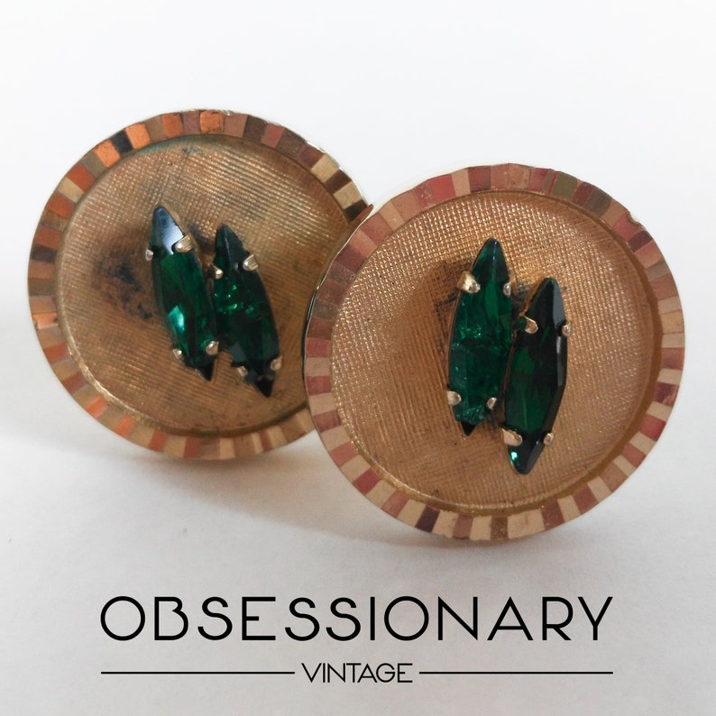 Cufflinks Vintage Dante Bullet Back Round Golden Gold Etsy