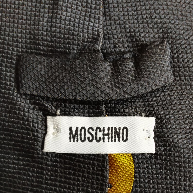 Moschino vintage tie silk black blue smile pattern | Etsy