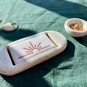 Medium White Sunshine Jewelry Tray & Pot image 1