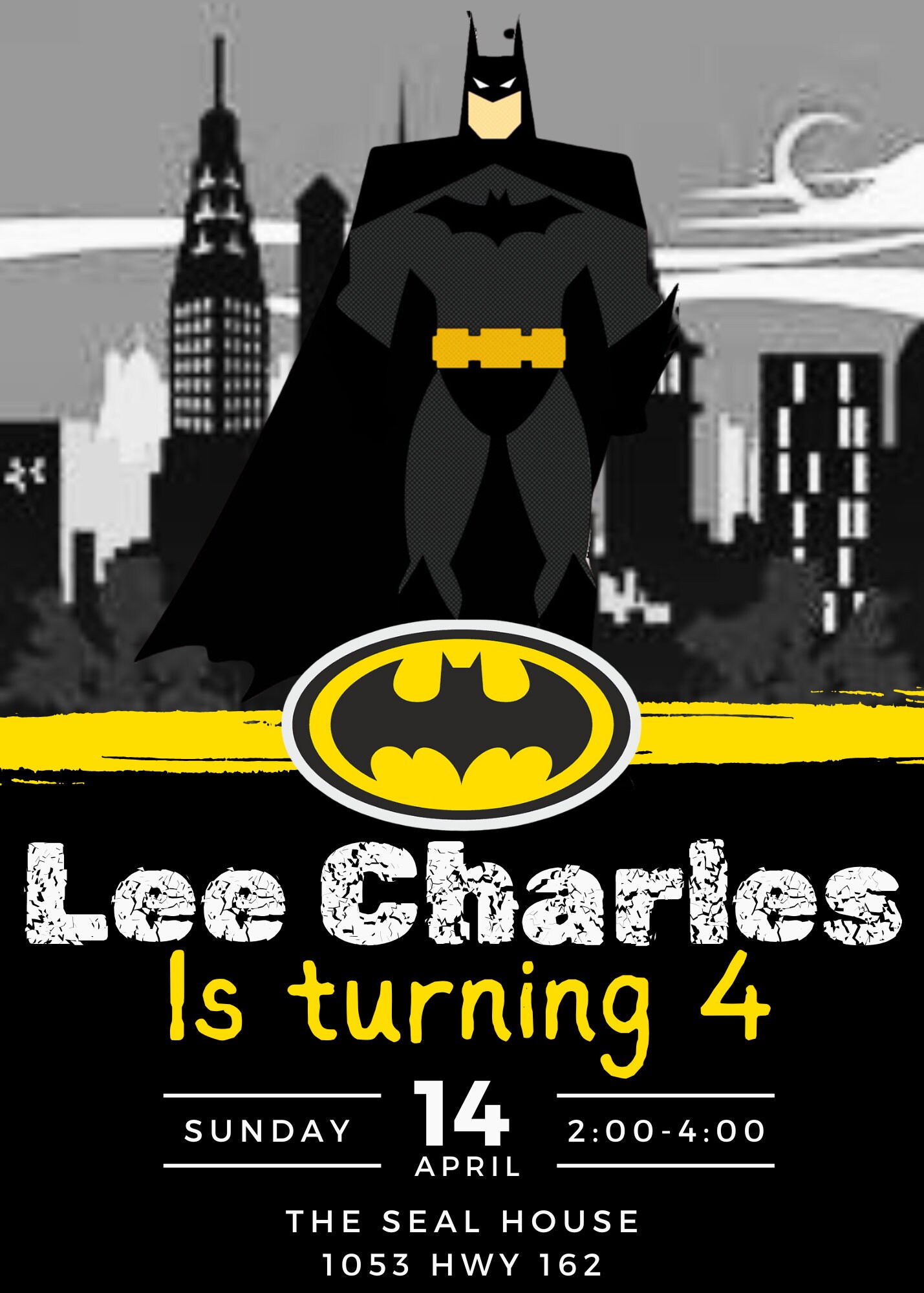 Batman Birthday Party Invitation Kids Batman Digital Download