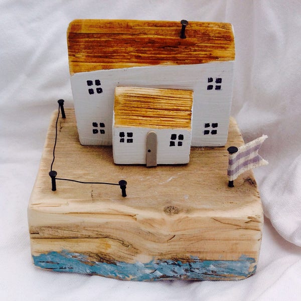 Cottage by the sea...; Driftwood cottage; Mother's Day gift; handmade with love