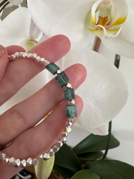 Blue Tourmaline Bracelet: Sterling Silver or Gold Filled Indicolite Jewelry