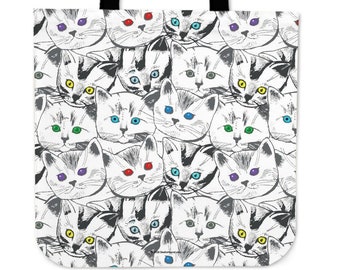 Cats Galore Cloth Tote Shopping / Market Bag - Great Gift For Cat Lovers