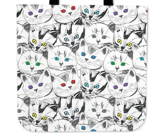 Cats Galore Poly Cotton Tote Bag – Gift for Cat Lovers