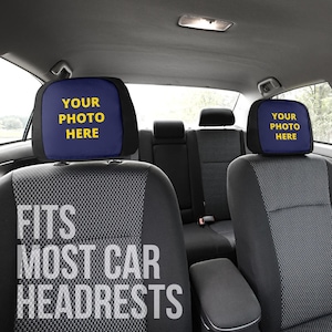 Personalized Pair Of Headrest Covers Using Your Own Photo Or Design - Great Gift For Car Drivers - NO REFUNDS