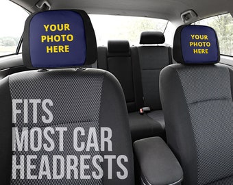 Par de fundas para reposacabezas personalizadas con tu propia foto o diseño: un regalo ideal para conductores. Sin reembolsos.